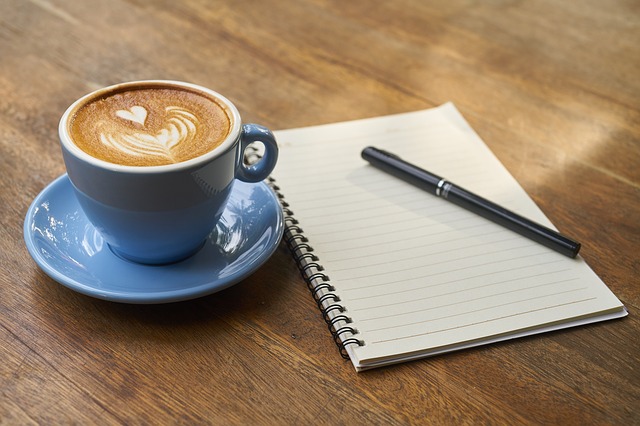 káva a zápisník